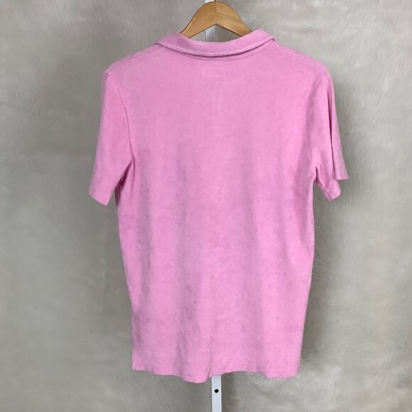 Universal Works Pink Short Sleeve Vacation Polo Terry Shirt S - Picture 3 of 6